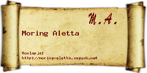 Moring Aletta névjegykártya